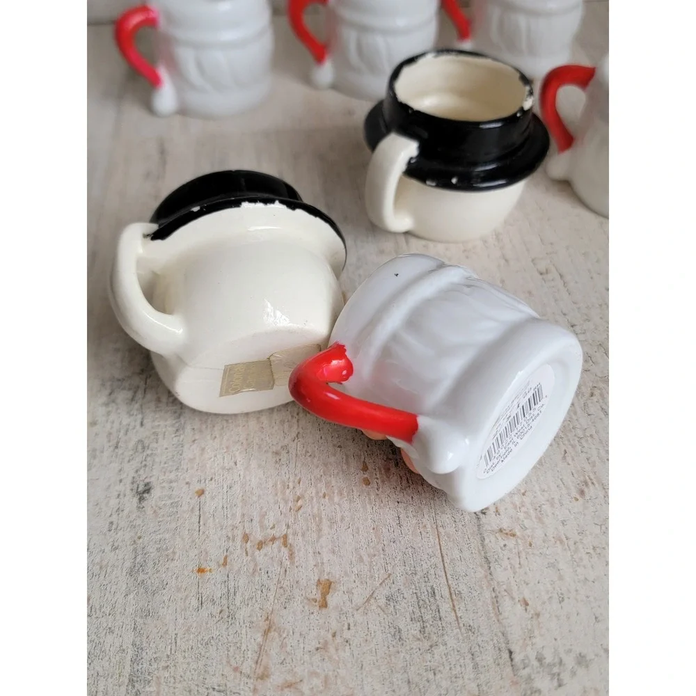 Ceramic Santa Claus mini mug cup snowman Xmas set home kitchen